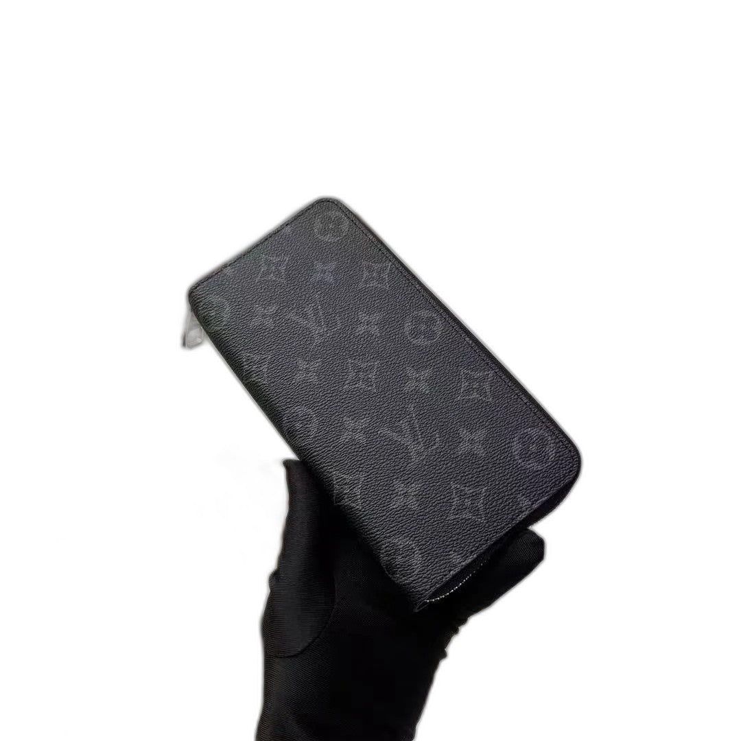 Louis Vuitton Monogram Eclipse Zippy Vertical M62295 Black Round Zipper Wallet