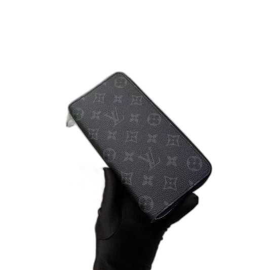Louis Vuitton Monogram Eclipse Zippy Vertical M62295 Black Round Zipper Wallet