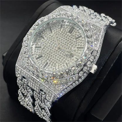 ICEY ローマ数字 ダイヤモンドウォッチ - 2トーン シルバー