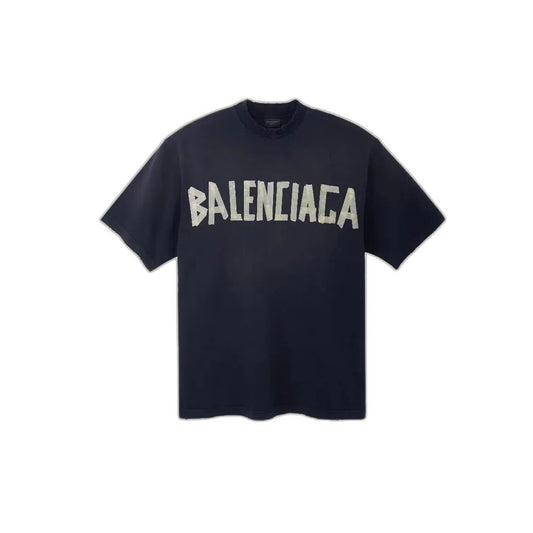 Balenciaga Tape Type Medium Fit T-shirt Black Faded