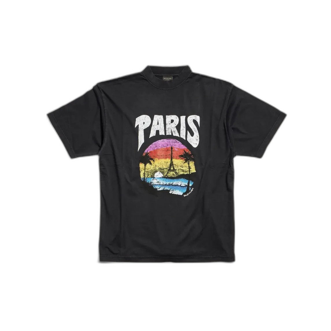 Balenciaga PARIS TROPICAL COTTON T-SHIRT