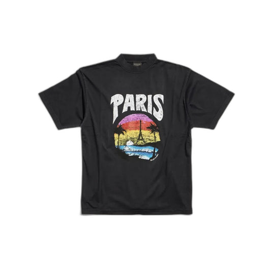 Balenciaga PARIS TROPICAL COTTON T-SHIRT