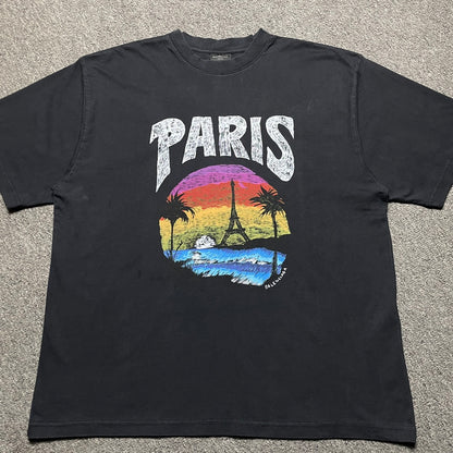 Balenciaga PARIS TROPICAL COTTON T-SHIRT