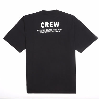 Balenciaga Crew Alphabet Printing Short Sleeve Black