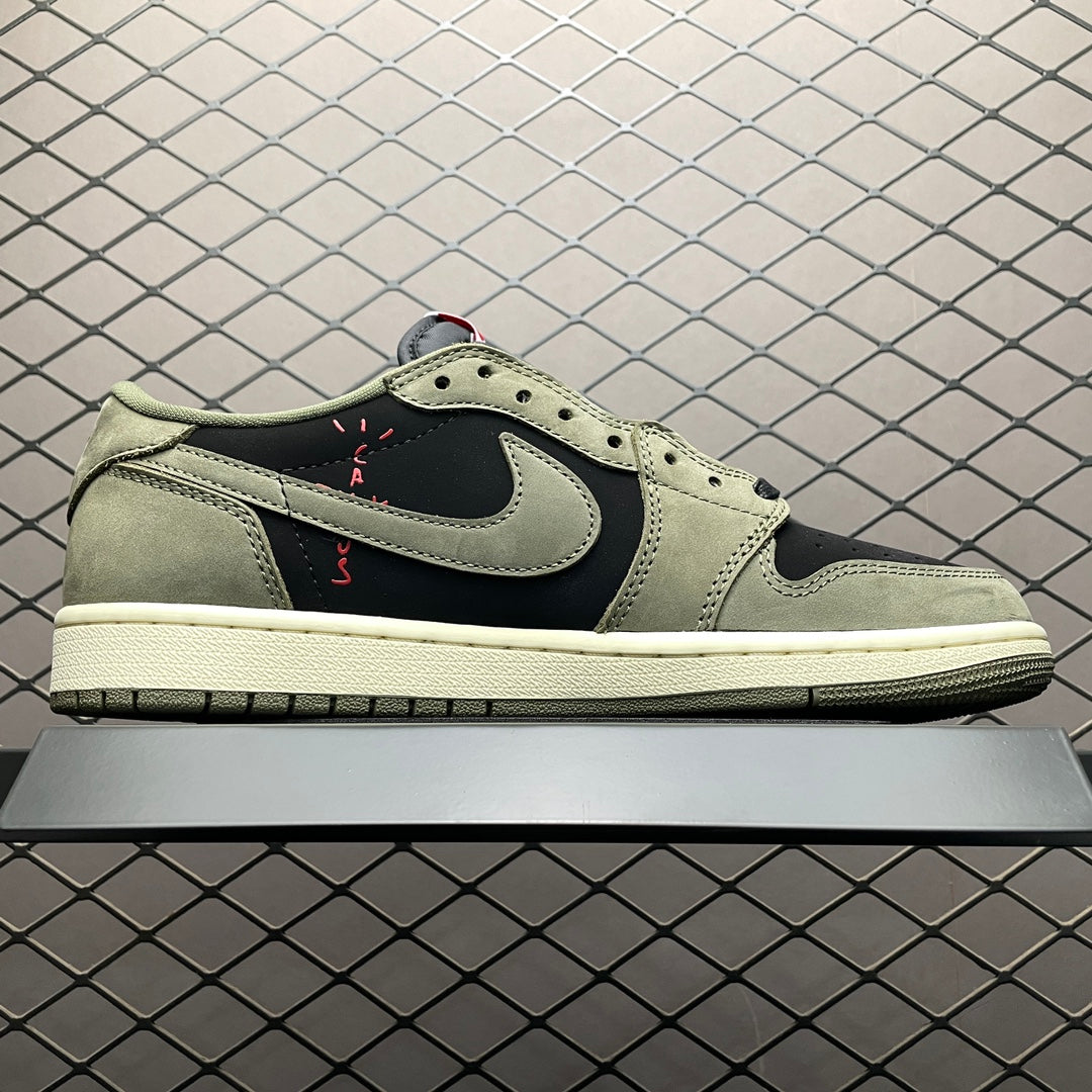 Travis Scott × Nike Air Jordan 1 Low "Black/Olive"