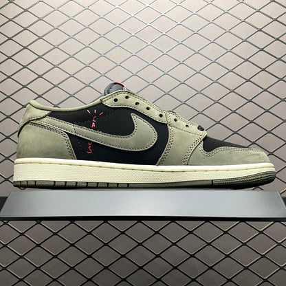 Travis Scott × Nike Air Jordan 1 Low "Black/Olive"