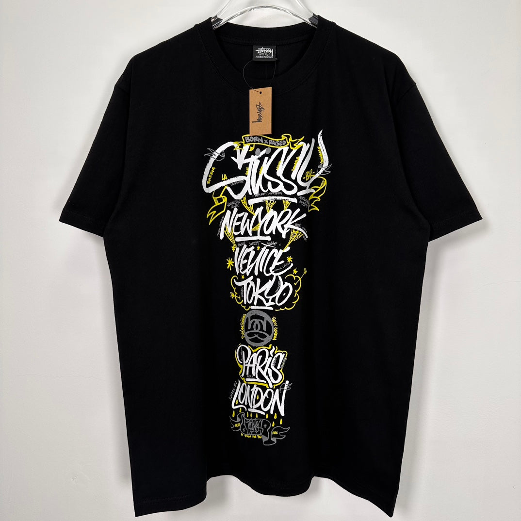 Stussy Born x Raised Handstyles Tee "Black"