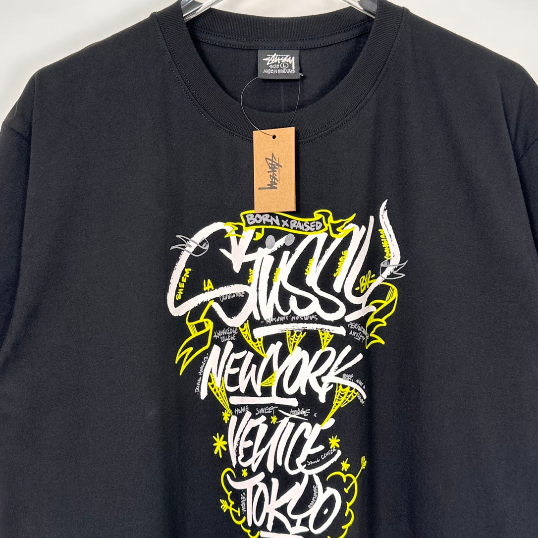 Stussy Born x Raised Handstyles Tee "Black"