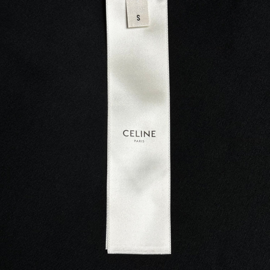 CELINE PARIS print crackle effect cotton jersey