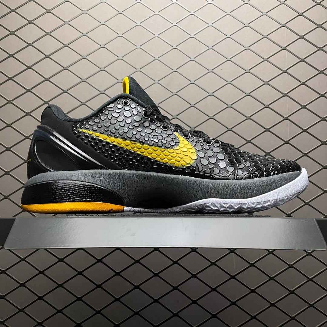 Nike Zoom Kobe 6 Black Del Sol Basketball Shoes "Black and Yellow"