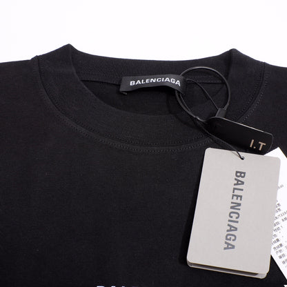 Balenciaga Crew Alphabet Printing Short Sleeve Black