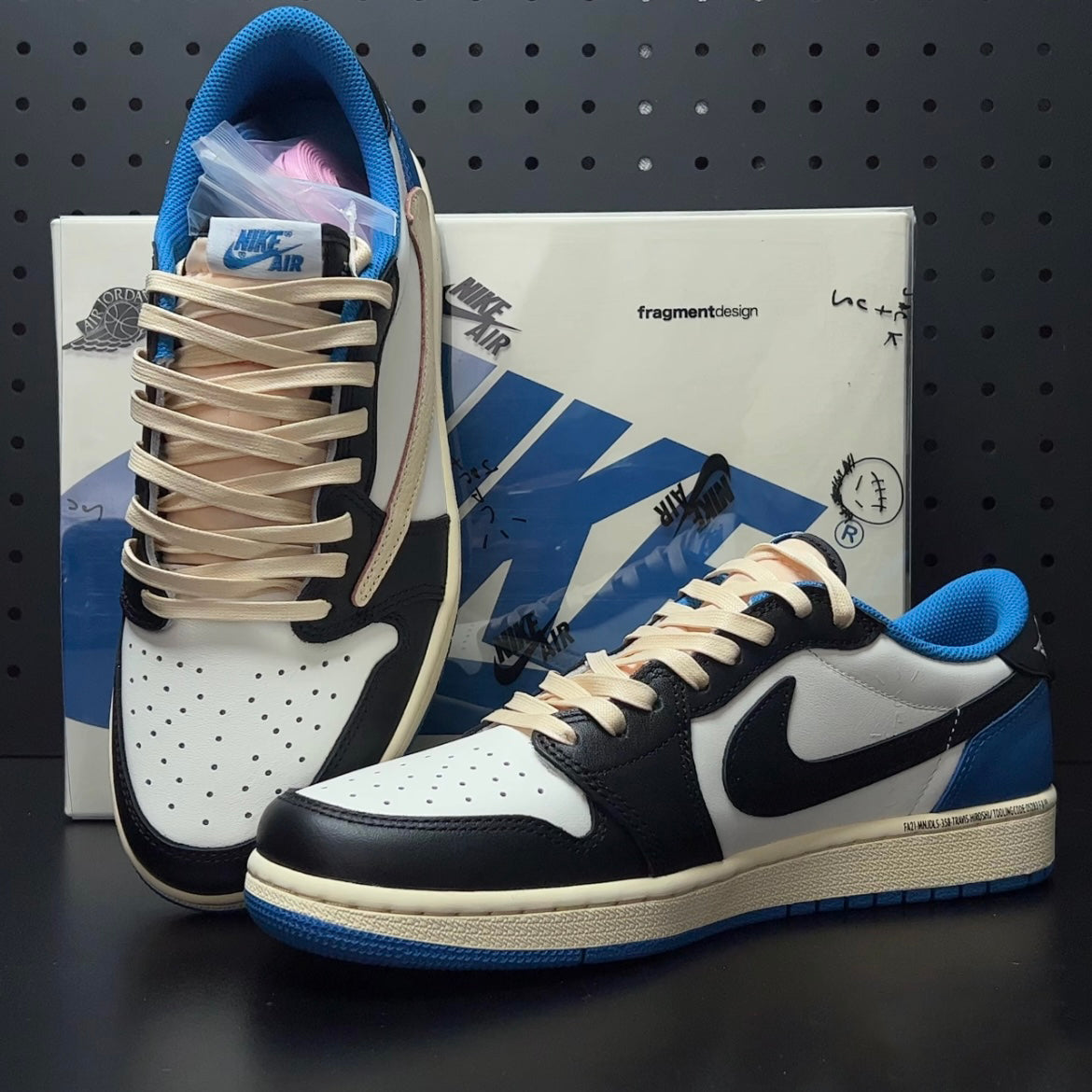 【LJR】Travis Scott × Fragment × Nike Air Jordan 1 Low OG SP "Military Blue"LJR