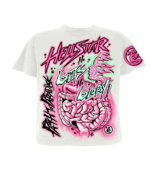 HELLST@R STUDIOS NO GUTS NO GLORY CREAM Tシャツ