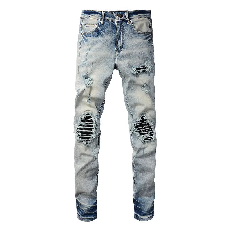 Leather Patches Denim