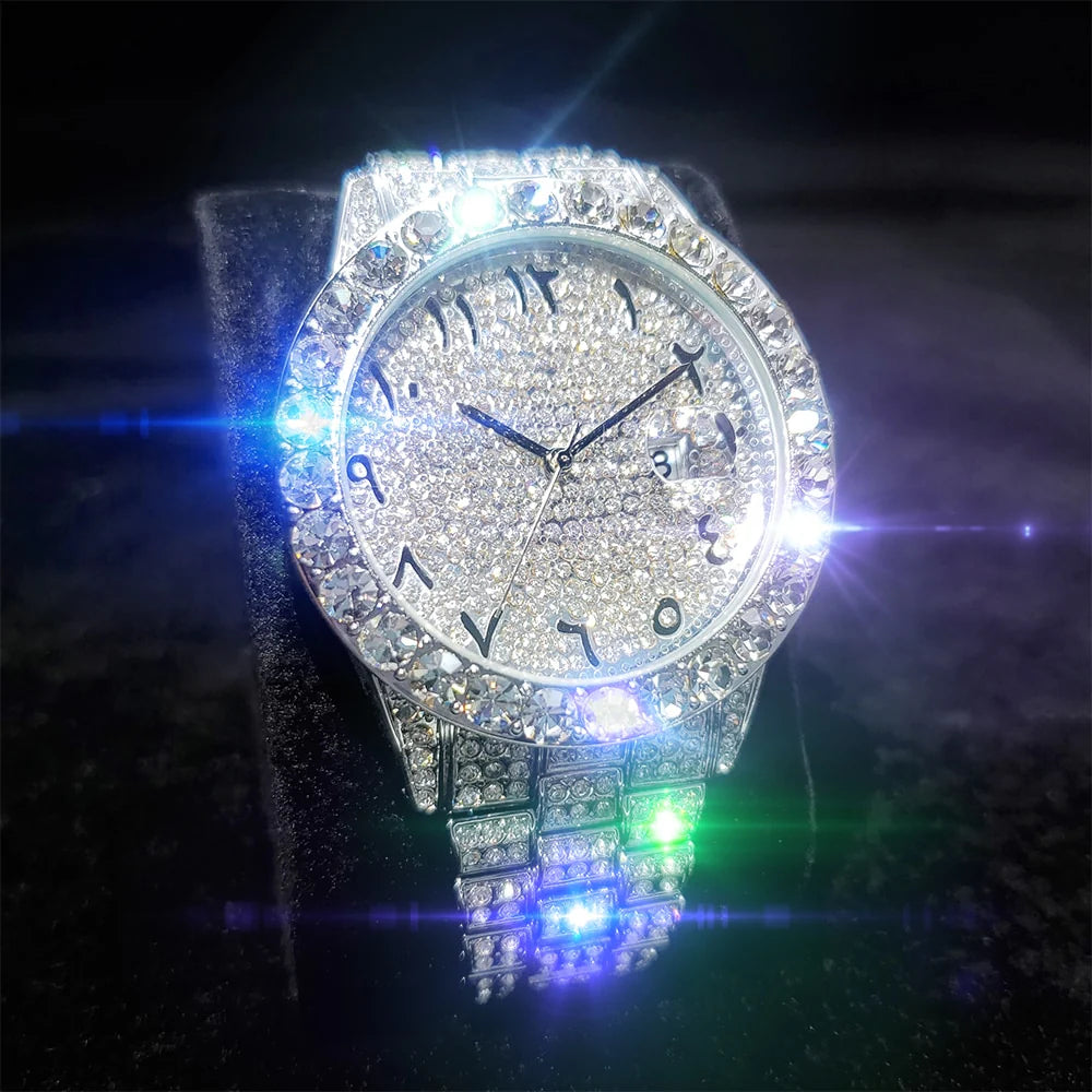 ICEY アラビック アイスドアウトウォッチ - ホワイトゴールド
