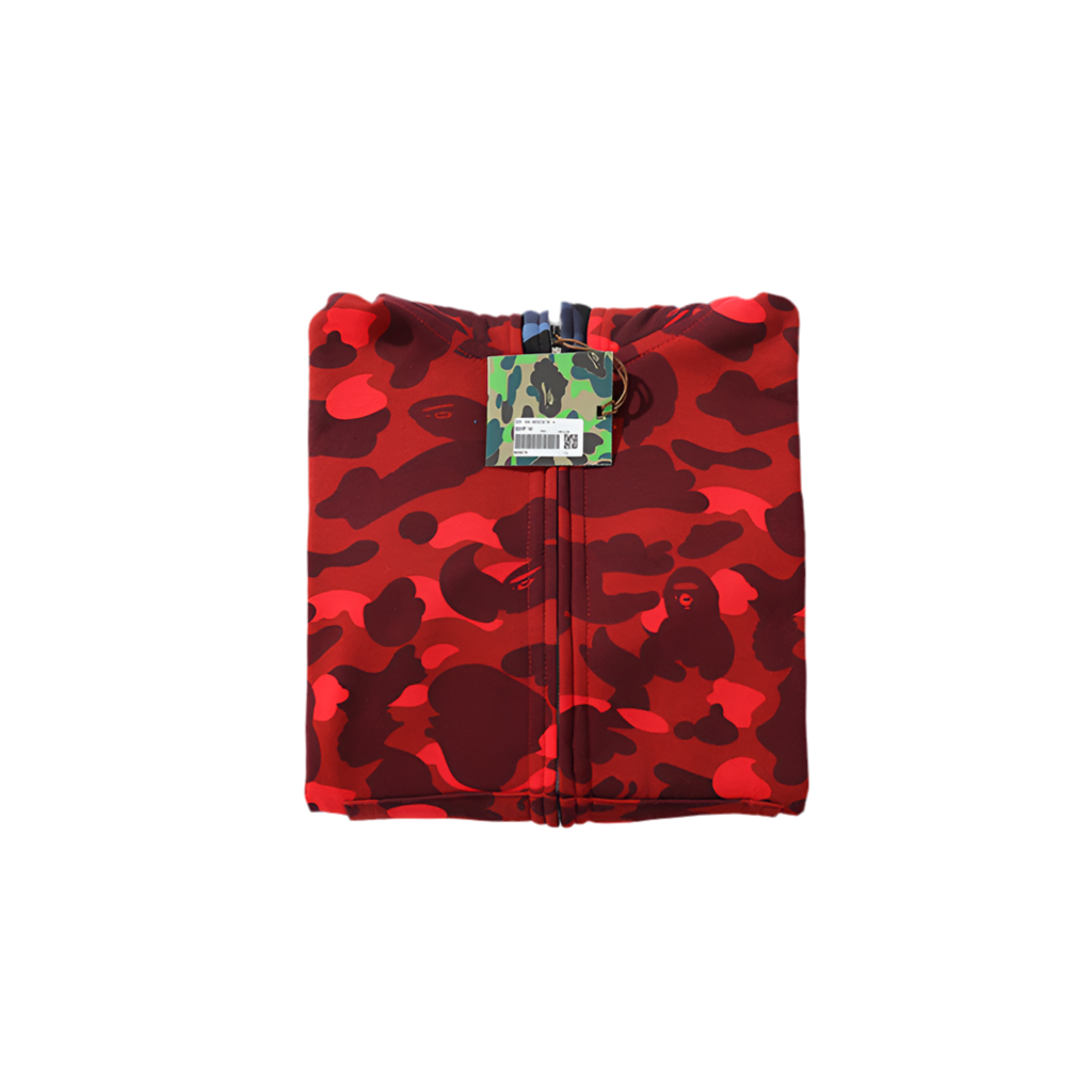 A Bathing Ape Color Camo Tiger Shark Full Zip Double Hoodie