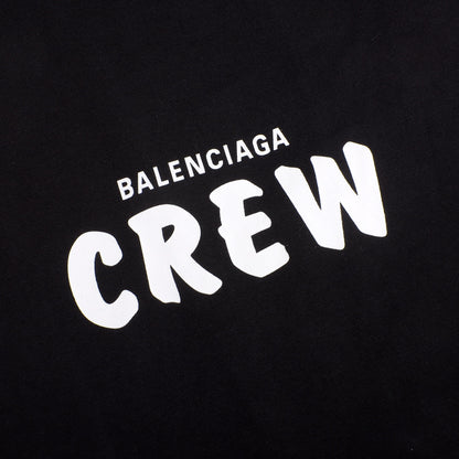 Balenciaga Crew Alphabet Printing Short Sleeve Black