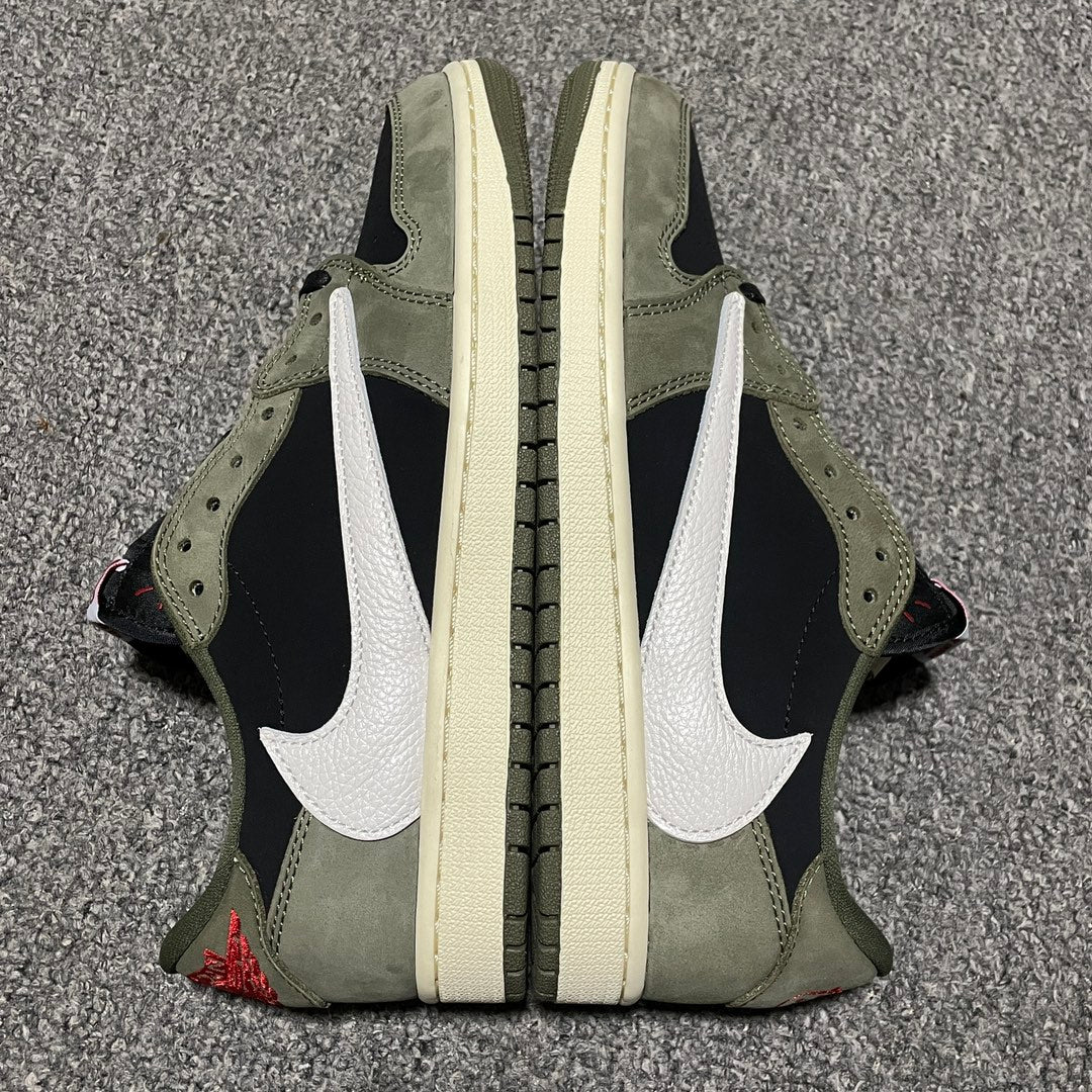 Travis Scott × Nike Air Jordan 1 Low "Black/Olive"