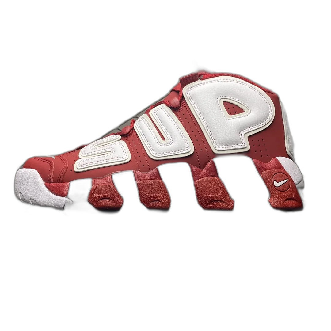 シュプリーム バスケットボールシューズ/Supreme × Nike Air More Uptempo "White/Red"