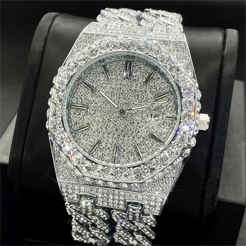 ICEY ローマ数字 ダイヤモンドウォッチ - 2トーン シルバー