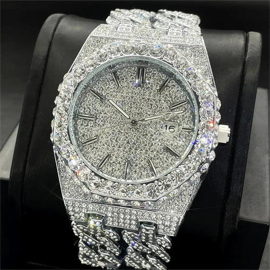 ICEY ローマ数字 ダイヤモンドウォッチ - 2トーン シルバー