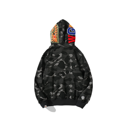 A Bathing Ape Color Camo Tiger Shark Full Zip Double Hoodie
