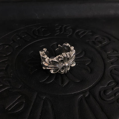 CHROME HEARTS クロムハーツ ダブルフローラルクロスリング