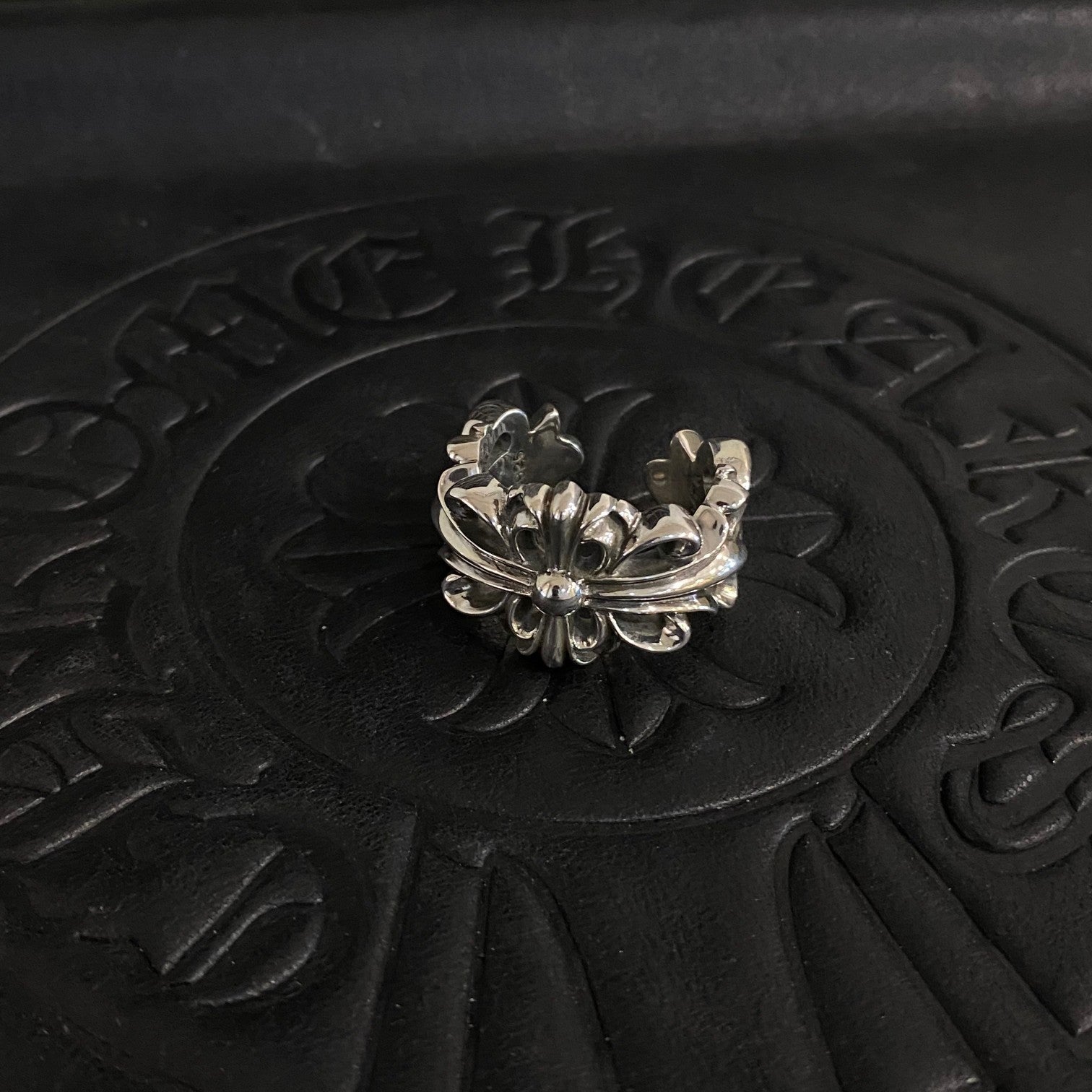 CHROME HEARTS クロムハーツ ダブルフローラルクロスリング