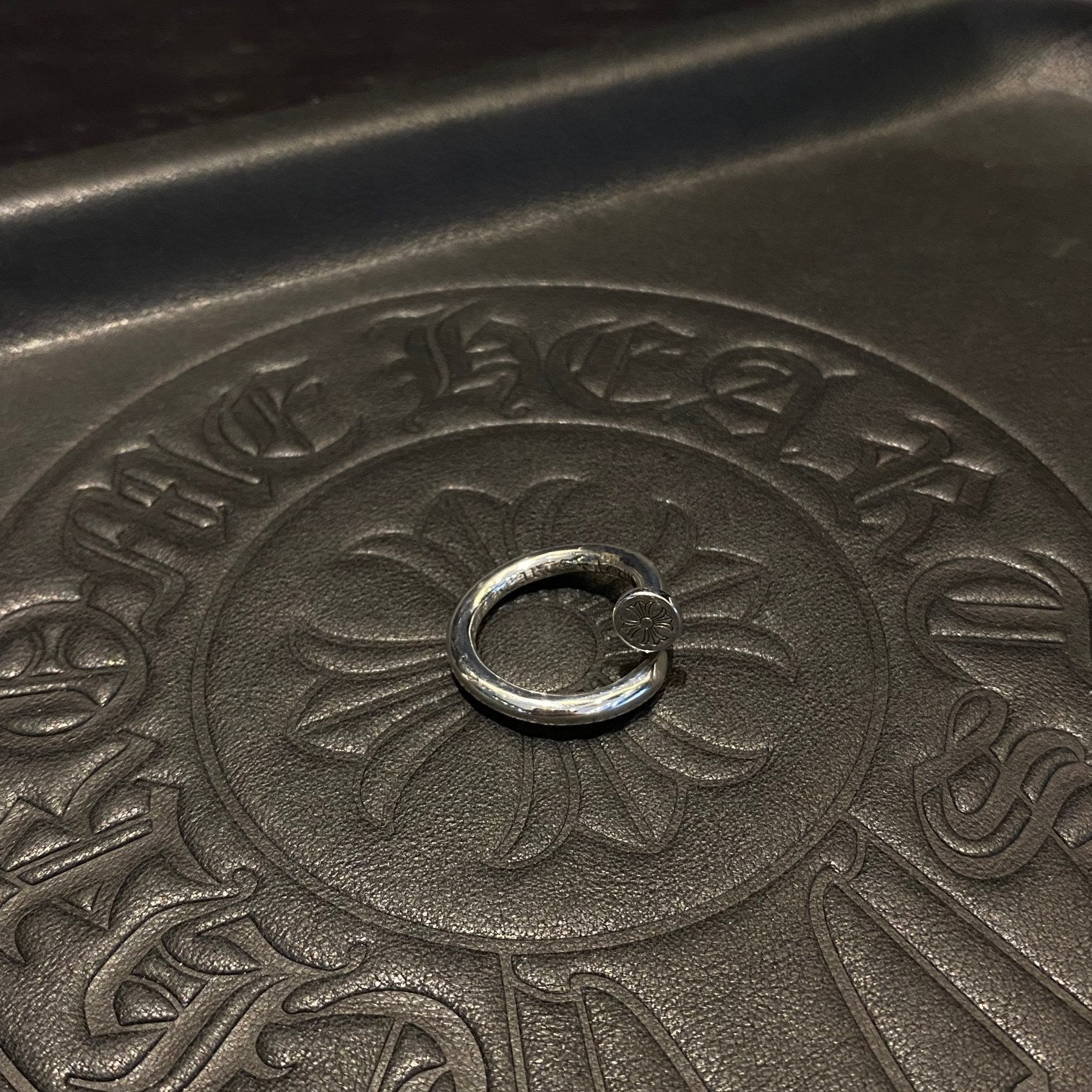 CHROME HEARTS クロムハーツフラットクロスフラワーネイルワードリング