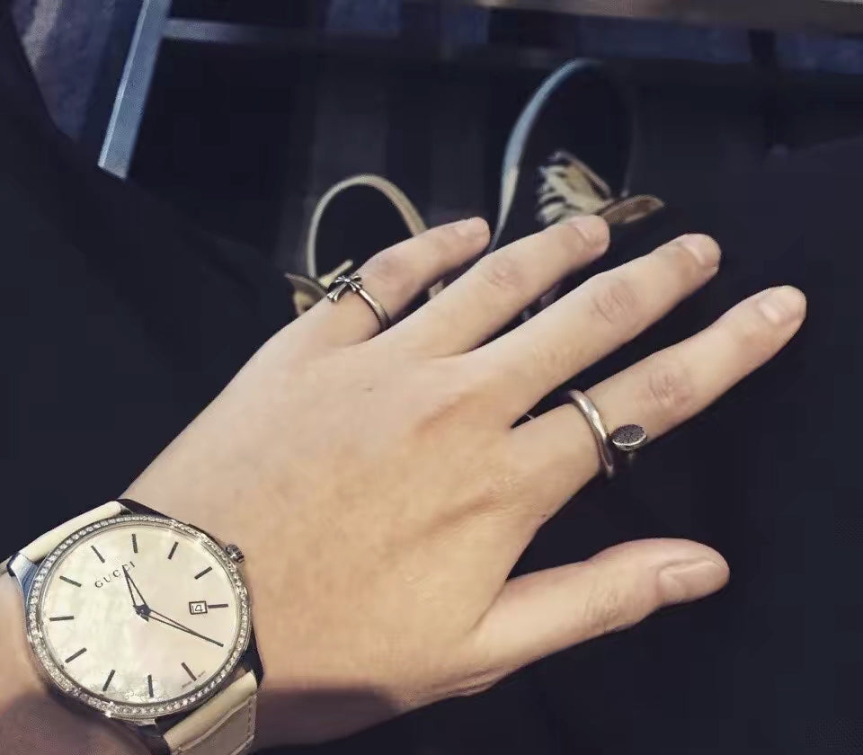 CHROME HEARTS クロムハーツフラットクロスフラワーネイルワードリング