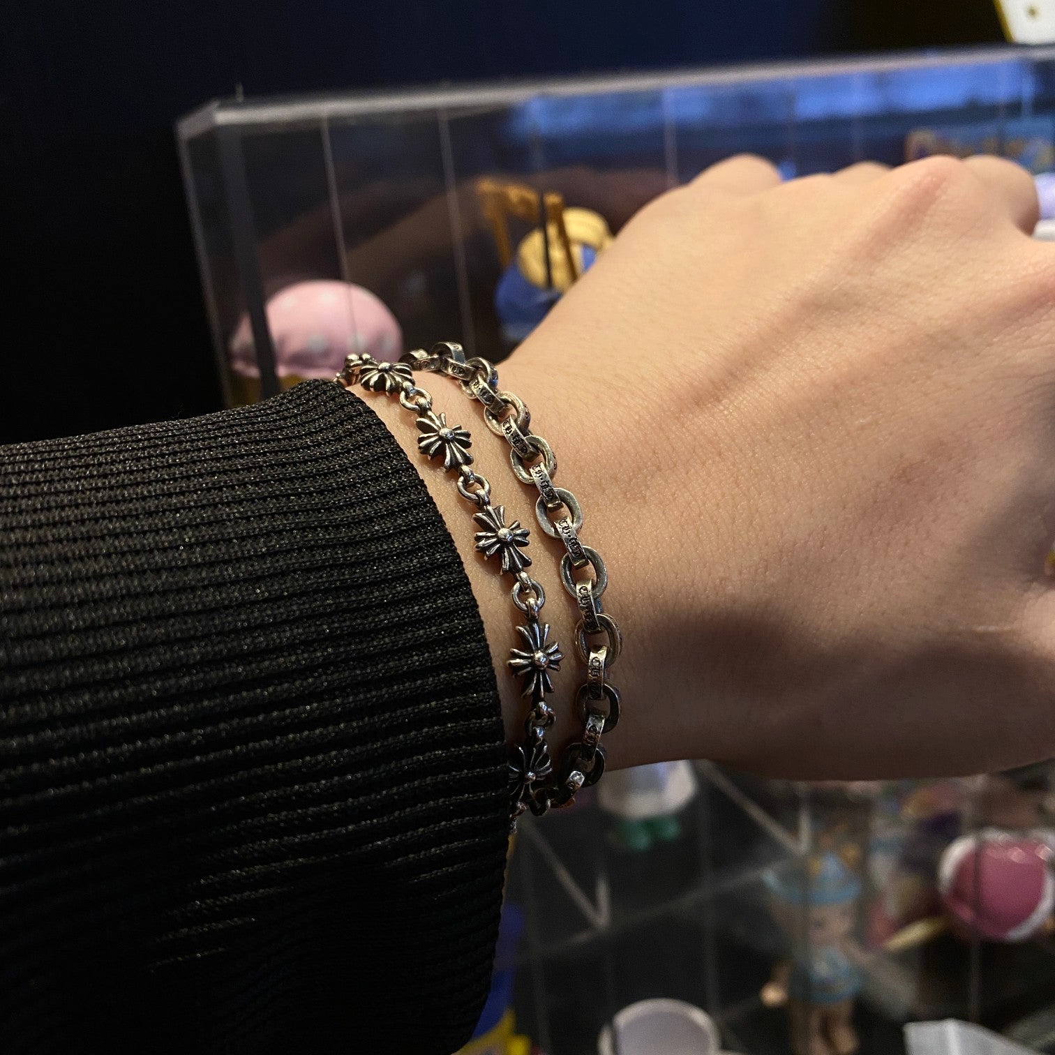 CHROME HEARTS クロムハーツ ディストレスト サークル レター ブレスレット