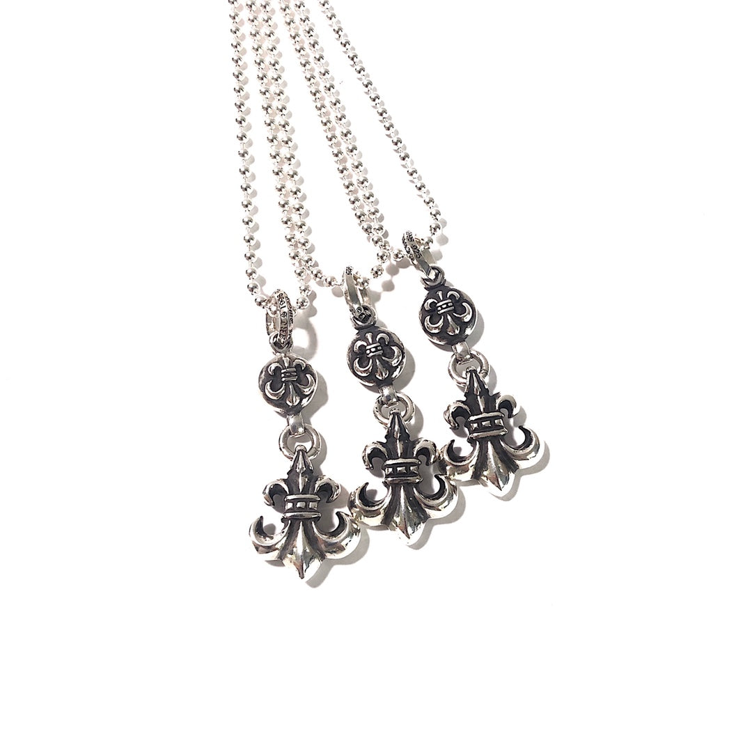 CHROME HEARTS クロムハーツ ネックレス 1ball bs fleur charm　ワン ボール ビーエス フレア チャーム