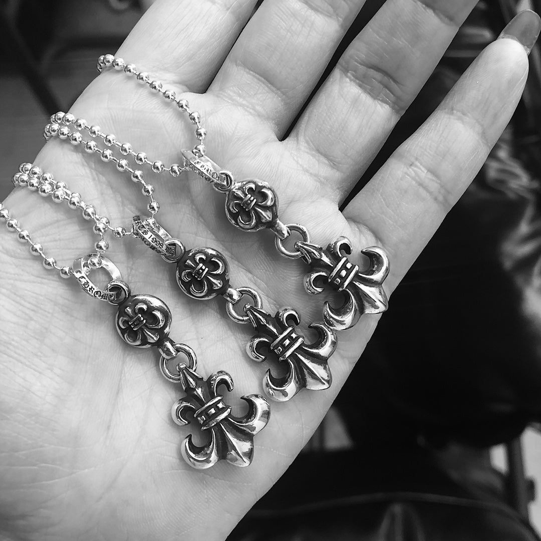 CHROME HEARTS クロムハーツ ネックレス 1ball bs fleur charm　ワン ボール ビーエス フレア チャーム