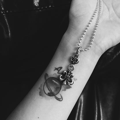 CHROME HEARTS クロムハーツ ネックレス 1ball bs fleur charm　ワン ボール ビーエス フレア チャーム