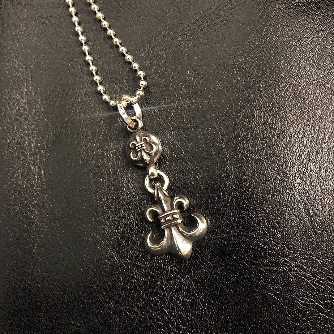 CHROME HEARTS クロムハーツ ネックレス 1ball bs fleur charm　ワン ボール ビーエス フレア チャーム