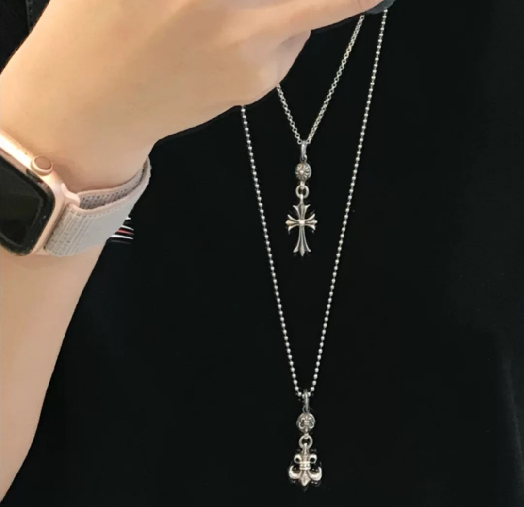CHROME HEARTS クロムハーツ ネックレス 1ball bs fleur charm　ワン ボール ビーエス フレア チャーム