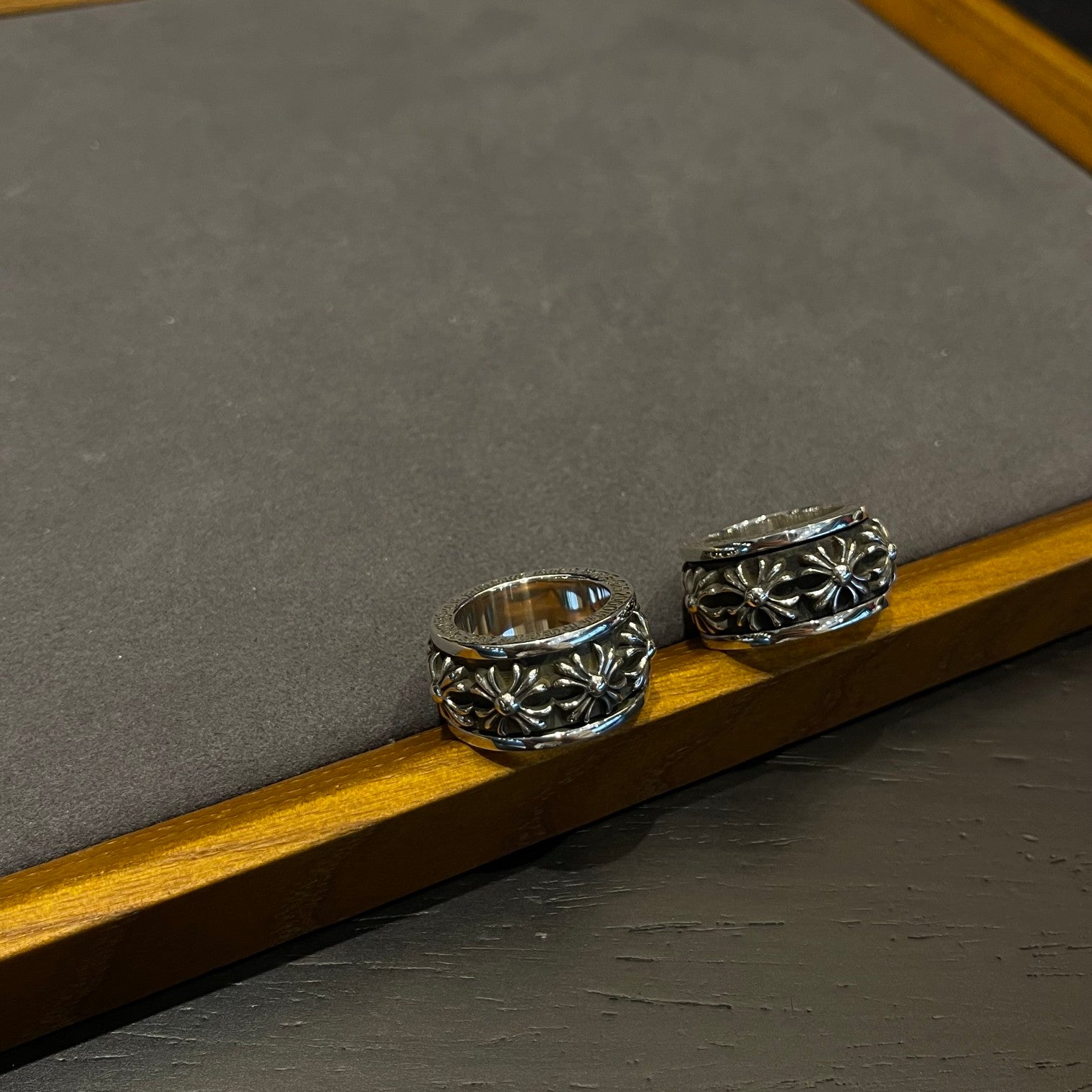 CHROME HEARTS クロムハーツ クロスフラワースピンリング