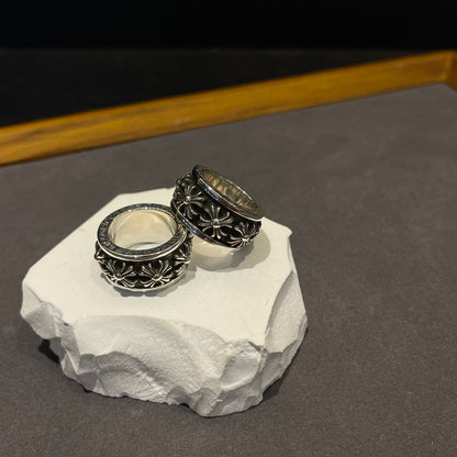 CHROME HEARTS クロムハーツ クロスフラワースピンリング