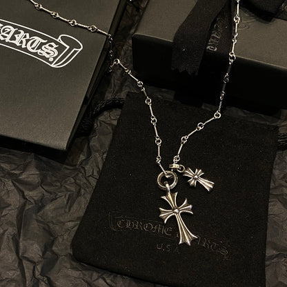 CHROME HEARTS クロムハーツ レターリングクロスネックレス
