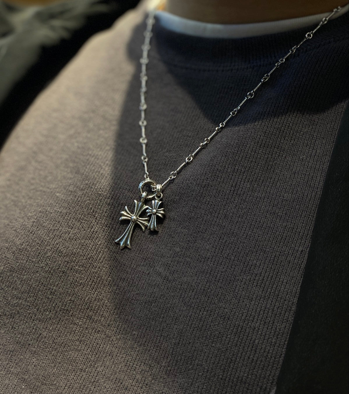 CHROME HEARTS クロムハーツ レターリングクロスネックレス