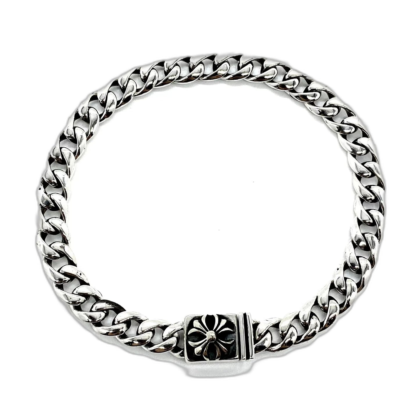 CHROME HEARTS クロムハーツ スモールクロスフラワーバックルブレスレット