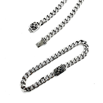CHROME HEARTS クロムハーツ スモールクロスフラワーバックルブレスレット