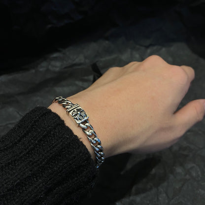 CHROME HEARTS クロムハーツ スモールクロスフラワーバックルブレスレット