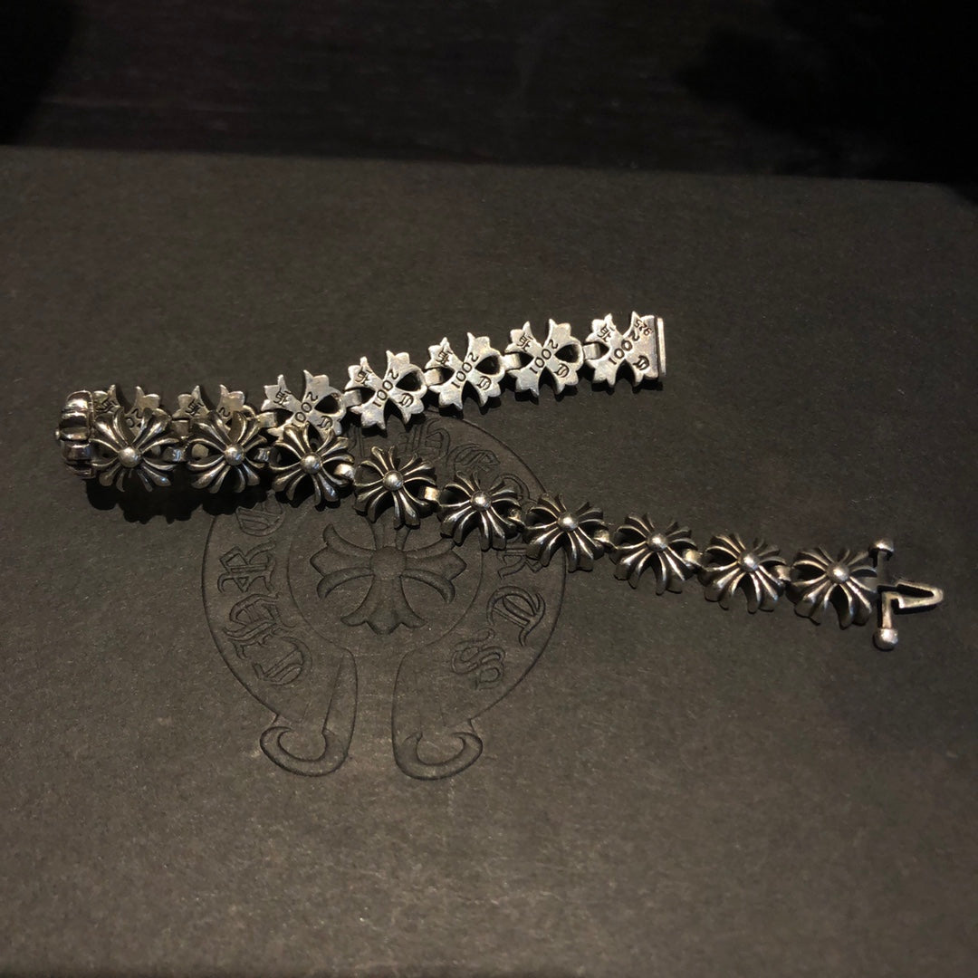 CHROME HEARTS クロムハーツ サイドクロスフラワーブレスレット