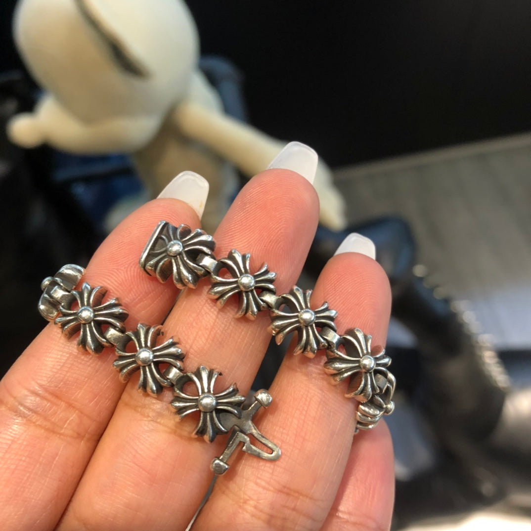 CHROME HEARTS クロムハーツ サイドクロスフラワーブレスレット