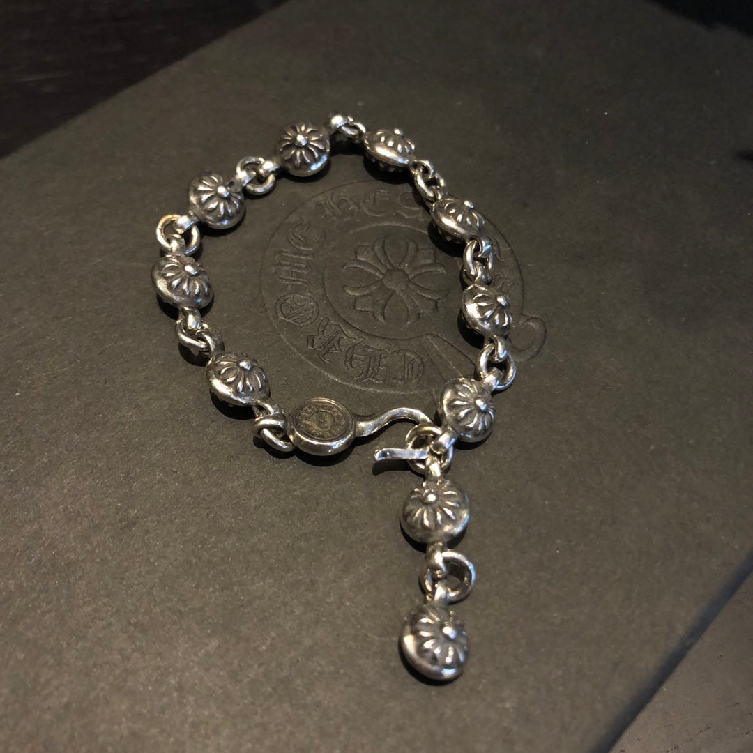 CHROME HEARTS クロムハーツボールクロスフラワーブレスレット