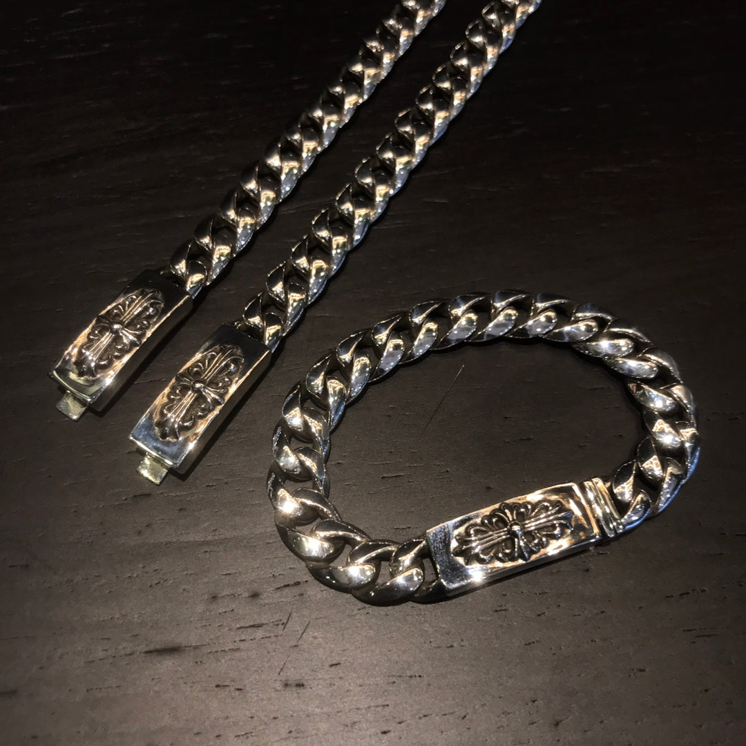 CHROME HEARTS クロムハーツ ロングクロスフラワーブレスレット