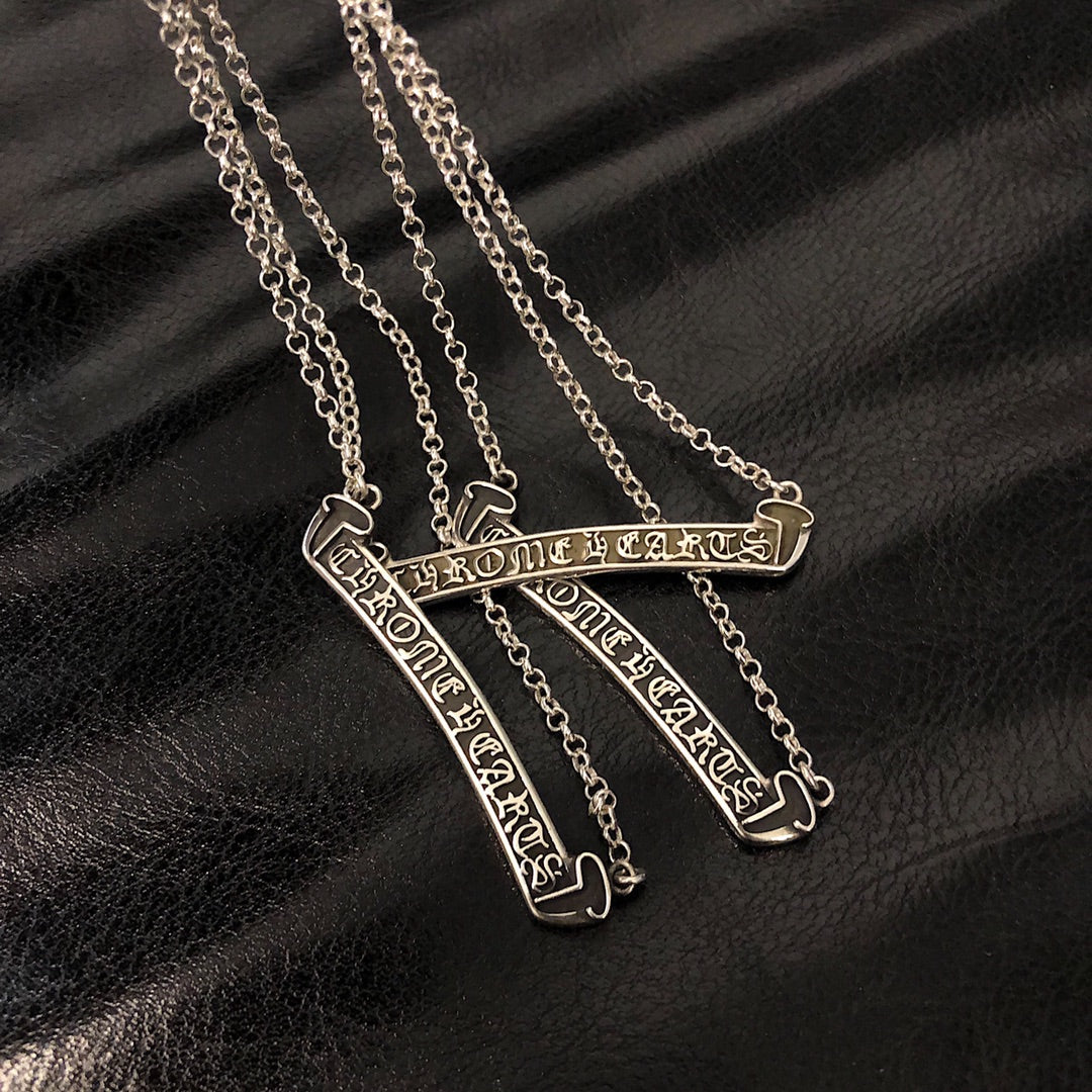 CHROME HEARTS Scroll Label ON STD Roll Chain Necklace