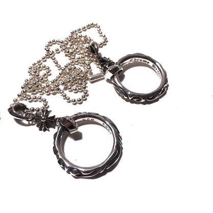 CHROME HEARTS Cross Flower Vine Ring Necklace