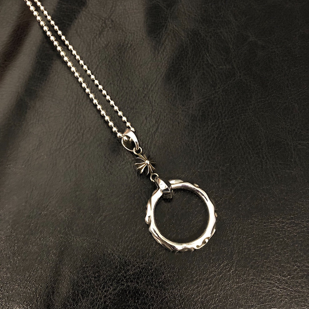 CHROME HEARTS Cross Flower Vine Ring Necklace